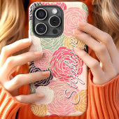 Kleurrijke Bloemen Gepersonaliseerde Naam Case-Mate iPhone Case