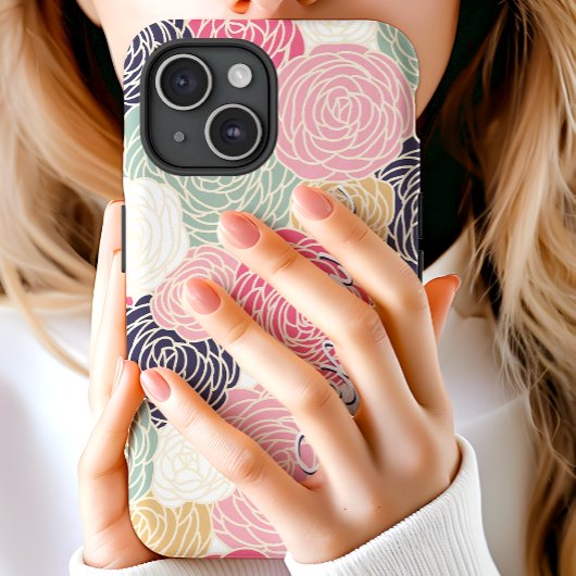 Kleurrijke Bloemen Gepersonaliseerde Naam Case-Mate iPhone Case