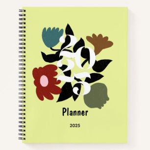 kleurrijke bloemen gepersonaliseerde planner notitieboek