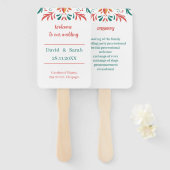 Kleurrijke Bloemen Gepersonaliseerde Trouwprogramm Handwaaier (Voorkant en achterkant)