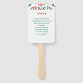 Kleurrijke Bloemen Gepersonaliseerde Trouwprogramm Handwaaier (Achterkant)