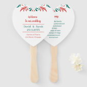 Kleurrijke Bloemen Gepersonaliseerde Trouwprogramm Handwaaier (Voorkant en achterkant)