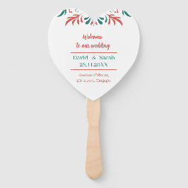 Kleurrijke Bloemen Gepersonaliseerde Trouwprogramm Handwaaier