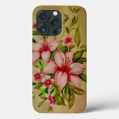 Kleurrijke bloemen geschilderd met acryl achtergro Case-Mate iPhone case (Achterkant)