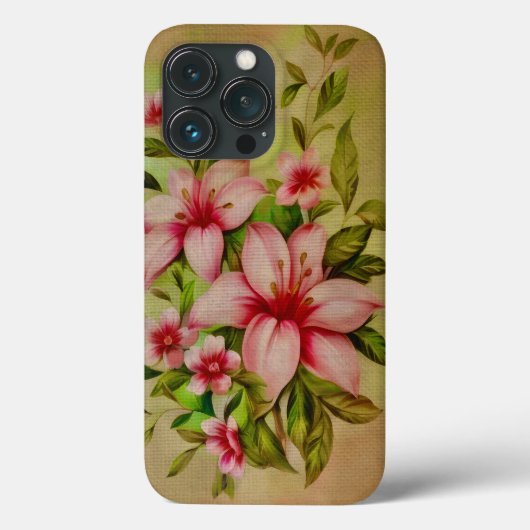 Kleurrijke bloemen geschilderd met acryl achtergro Case-Mate iPhone case (Achterkant)