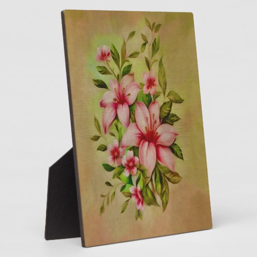 Kleurrijke bloemen geschilderd met acryl achtergro fotoplaat (Zijkant)