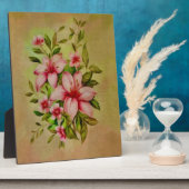 Kleurrijke bloemen geschilderd met acryl achtergro fotoplaat (Zijkant)