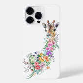 Kleurrijke bloemen Giraffe schilderen iPhone Hoesje (Achterkant)