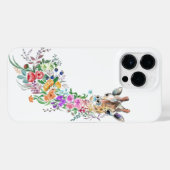 Kleurrijke bloemen Giraffe schilderen iPhone Hoesje (Achterkant horizontaal)