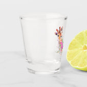 Kleurrijke bloemen Giraffe Schopend glas Gift Pain (Links)