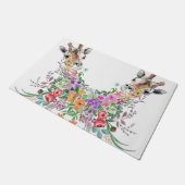 Kleurrijke Bloemen Giraffes Deurmatten (Schuin)