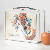 Kleurrijke bloemen gitaar muziek instrument elegan (In situ)