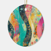 Kleurrijke Bloemen Golf Keramisch Ornament (Links)