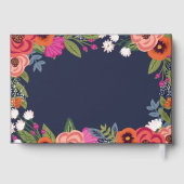 Kleurrijke Bloemen Gouden Schaar Haarsalon Gastenboek (Achterkant)