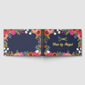 Kleurrijke Bloemen Gouden Schaar Haarsalon Gastenboek (Volledig)