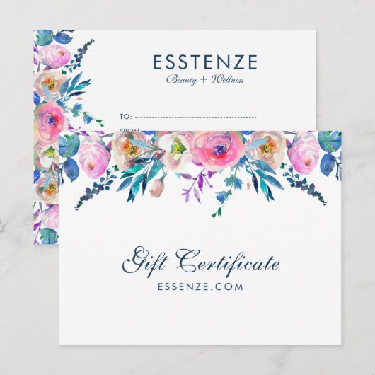 Kleurrijke Bloemen Grens Cadeaubon Briefkaart (Voorkant / Achterkant)