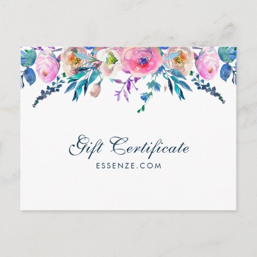 Kleurrijke Bloemen Grens Cadeaubon Briefkaart (Voorkant)