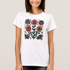 Kleurrijke bloemen grillige Abstracte bloemen T-shirt