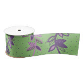 Kleurrijke bloemen, groen en paars satijnen lint (Spoel)