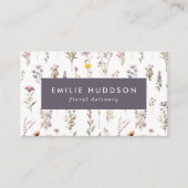 Kleurrijke Bloemen, Groen, Floristry, Bloemenwinke Visitekaartje (Voorkant)