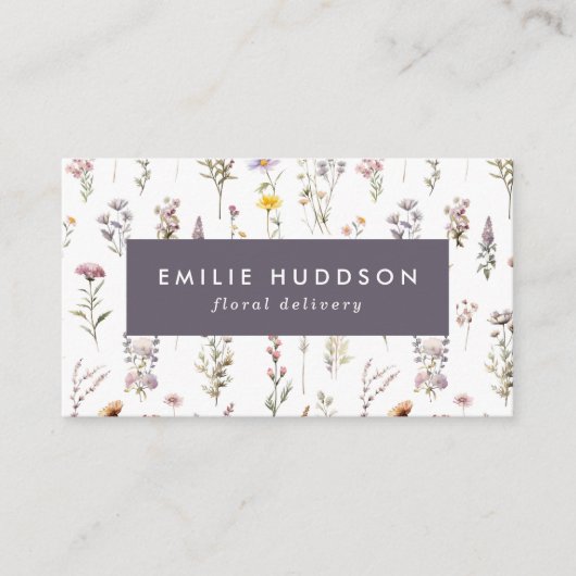 Kleurrijke Bloemen, Groen, Floristry, Bloemenwinke Visitekaartje (Voorkant)