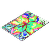 Kleurrijke bloemen groen roze lelie tropische bloe notitieboek (Linkerzijde)