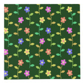 Kleurrijke bloemen, groene achtergrond, zwart kubus (Voorkant)