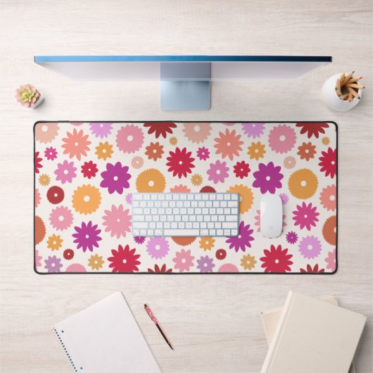Kleurrijke Bloemen Groot Patroon Bureaumat (Kantoor 1)