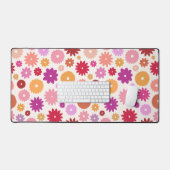 Kleurrijke Bloemen Groot Patroon Bureaumat (Keyboard & Muis)