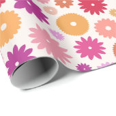 Kleurrijke Bloemen Groot Patroon Cadeaupapier (Rol Hoek)