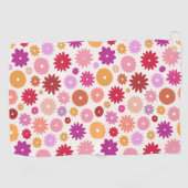 Kleurrijke Bloemen Groot Patroon Golfhanddoek (Horizontaal)