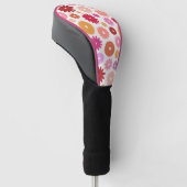 Kleurrijke Bloemen Groot Patroon Golfheadcover (Schuin)