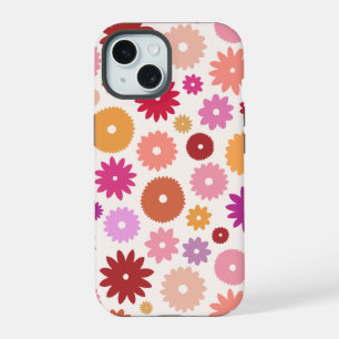 Kleurrijke Bloemen Groot Patroon iPhone 15 Case