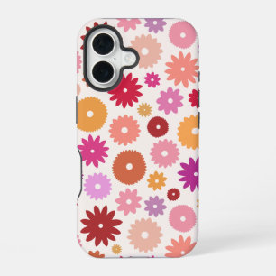Kleurrijke Bloemen Groot Patroon iPhone 16 Hoesje