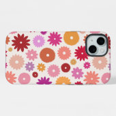 Kleurrijke Bloemen Groot Patroon iPhone Hoesje (Achterkant horizontaal)