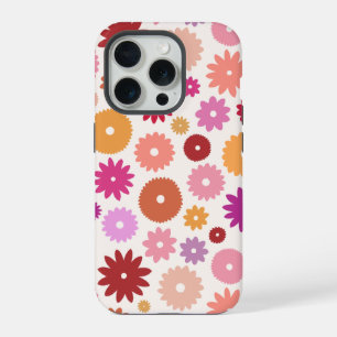 Kleurrijke Bloemen Groot Patroon iPhone 15 Pro Case