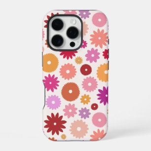 Kleurrijke Bloemen Groot Patroon iPhone 16 Pro Hoesje