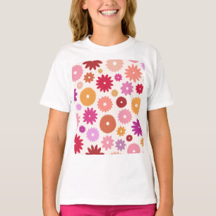 Kleurrijke Bloemen Groot Patroon T-shirt