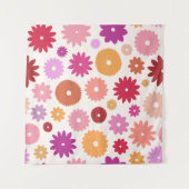 Kleurrijke Bloemen Groot Patroon Wandkleed (Voorkant (horizontaal))