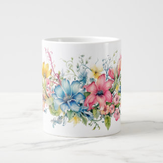 Kleurrijke Bloemen Grote Koffiekop