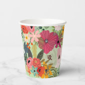 Kleurrijke bloemen Hallo Lente gepersonaliseerd Papieren Bekers (Achterkant)