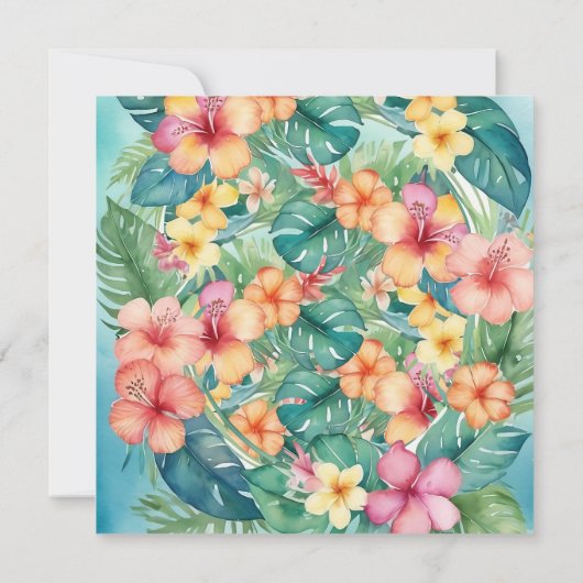 Kleurrijke bloemen Hawaii Verjaardag Bedankkaart (Achterkant)