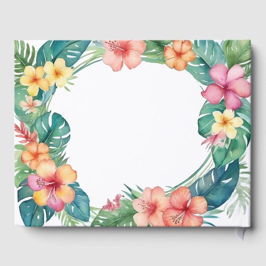 Kleurrijke bloemen Hawaii Verjaardag Gastenboek (Achterkant)