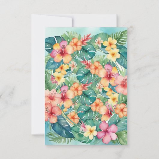 Kleurrijke bloemen Hawaii Verjaardag Kaart (Achterkant)