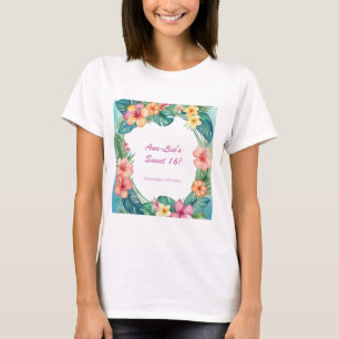 Kleurrijke bloemen Hawaii Verjaardag T-shirt