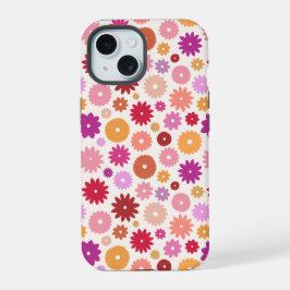 Kleurrijke Bloemen Herhalend Patroon iPhone 15 Case
