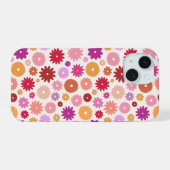 Kleurrijke Bloemen Herhalend Patroon iPhone 15 Case (Achterkant horizontaal)