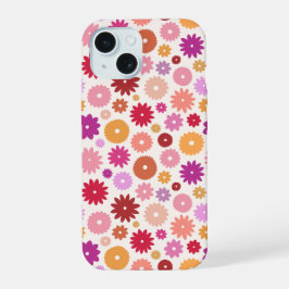 Kleurrijke Bloemen Herhalend Patroon iPhone 15 Case