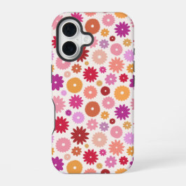 Kleurrijke Bloemen Herhalend Patroon iPhone 16 Hoesje