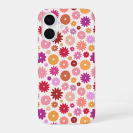 Kleurrijke Bloemen Herhalend Patroon iPhone 16 Hoesje